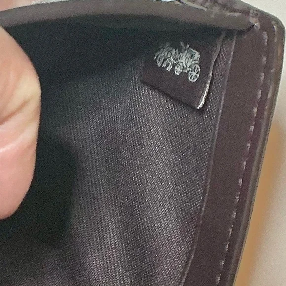 Coach Rare Floral Appliqué Studded Flap Trifold Wallet Gold & Brown NWOT - Picture 13 of 14